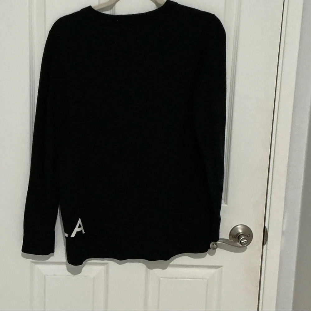 Kate spade Brooke Street size S Chic Black Sweater “OHH LA LA” cotton cashmere - Picture 4 of 4